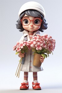 Figurine cartoon flower plant. AI generated Image by rawpixel.
