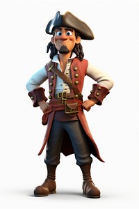 Cartoon pirate white background portrait. AI generated Image by rawpixel.