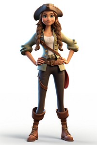 Cartoon pirate adult woman. AI generated Image by rawpixel.