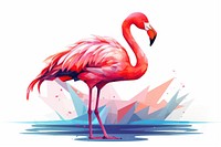 Flamingo drawing animal bird. AI generated Image by rawpixel.
