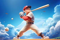 Baseball athlete cartoon player. 