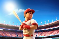 Baseball softball athlete cartoon. AI generated Image by rawpixel.
