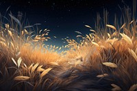 Night grass landscape outdoors. 