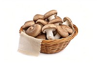 Mushroom basket white background agaricaceae. AI generated Image by rawpixel.