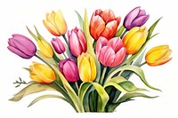 Tulip painting flower plant. AI generated Image by rawpixel.