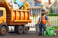 3D garbage collector illustration