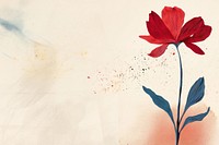 Red flower background, paper craft illustration