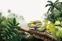 Green snake illustration, digital art