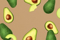 Avocado border frame illustration, digital art