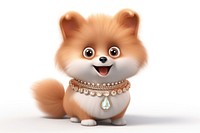 Jewelry pomeranian necklace cartoon. 