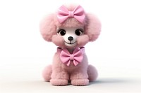 Cartoon poodle plush pink. 