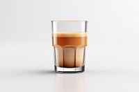 Glass espresso coffee drink. 