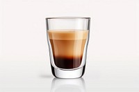 Glass espresso coffee drink. 