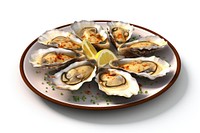 Oyster plate seashell seafood. AI generated Image by rawpixel.