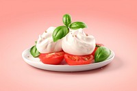 Dessert tomato cheese basil. 