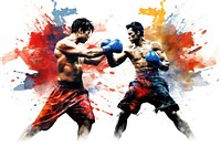 Thai boxing punching sports adult. AI generated Image by rawpixel.