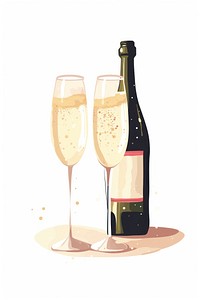 Champagne bottle glass drink. AI generated Image by rawpixel.