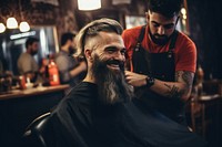 Barbershop adult hairdresser hairstyle. 