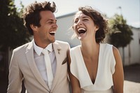 Laughing wedding adult smile. 