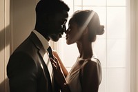 Kissing wedding photography portrait. 