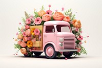 Flower truck vehicle wheel. 