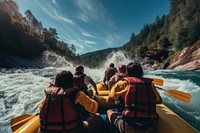 Rafting recreation lifejacket adventure. 