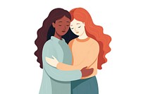 Hugging portrait drawing adult. AI generated Image by rawpixel.