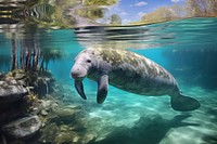 Outdoors manatee nature animal. 