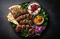 Meat dish falafel kebab. 