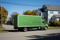 Truck vehicle green road.