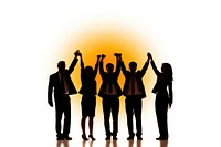 Silhouette teamwork success people. AI generated Image by rawpixel.