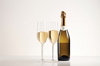 Champagne bottle glass drink. AI generated Image by rawpixel.