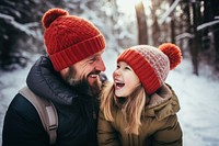 Laughing beanie winter adult. AI generated Image by rawpixel.