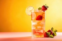 Strawberry cocktail lemonade yellow. AI generated Image by rawpixel.