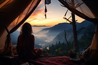 Tent outdoors camping nature. AI generated Image by rawpixel.