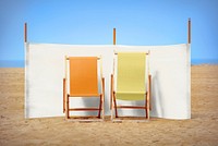 Two beach chairs mockup psd