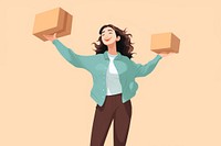 Box cardboard adult woman. AI generated Image by rawpixel.
