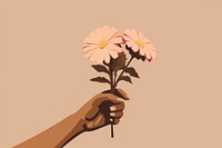 Flower hand holding petal. AI generated Image by rawpixel.