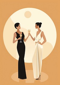 Champagne fashion holding dress. AI generated Image by rawpixel.
