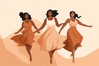 Cheerful dancing adult women. AI generated Image by rawpixel.