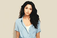 Portrait adult woman wall. AI generated Image by rawpixel.