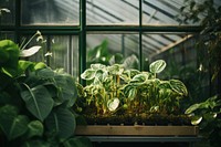 Greenhouse plant gardening outdoors. 