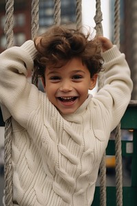 Sweater playground portrait outdoors. 