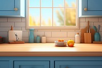 Kitchen windowsill furniture table. AI generated Image by rawpixel.
