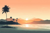 Landscape beach outdoors horizon. AI generated Image by rawpixel.