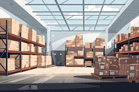 Warehouse box architecture building. AI generated Image by rawpixel.