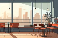 Architecture restaurant furniture cafeteria. AI generated Image by rawpixel.