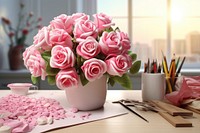 Table rose art flower. AI generated Image by rawpixel.