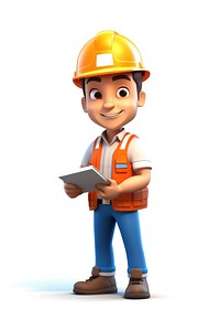 Cartoon hardhat helmet white background. 