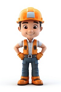 Cartoon hardhat helmet construction worker. AI generated Image by rawpixel.